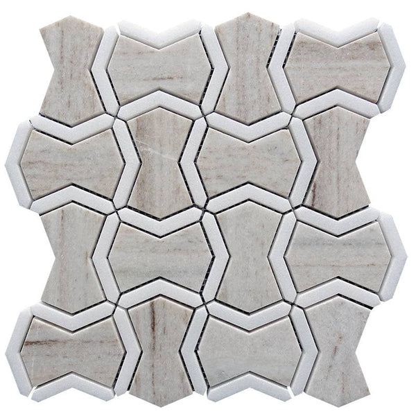 SAHARA MAGHREB CRYSTAL SAND/Thassos white Mosaic Tile - tilestate