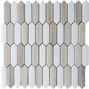 SAHARA TRIPOLI CRYSTAL SAND/Thassos white Mosaic Tile - tilestate
