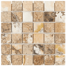 2x2 Antico Onyx Tumbled Travertine Mosaic - tilestate