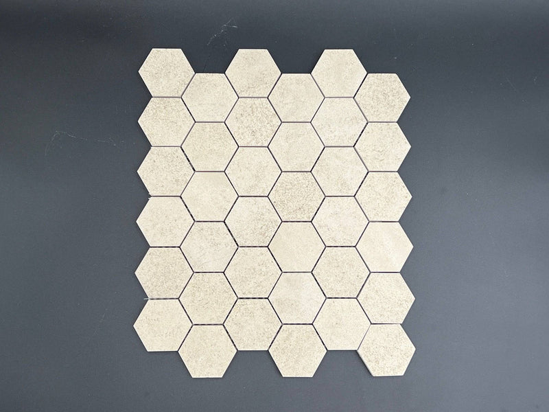 2x2 Golden Beach Hexagon Honed Limestone Mosaic Tile  For Kitchen Backsplash or Bathroom Wall and Flooring - tilestate