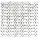 Asian Statuary (Oriental White) Marble 1x1 Hexagon Polished Mosaic Tile For Kitchen Backsplash and Bathroom Wall or Bathroom Floor - tilestate