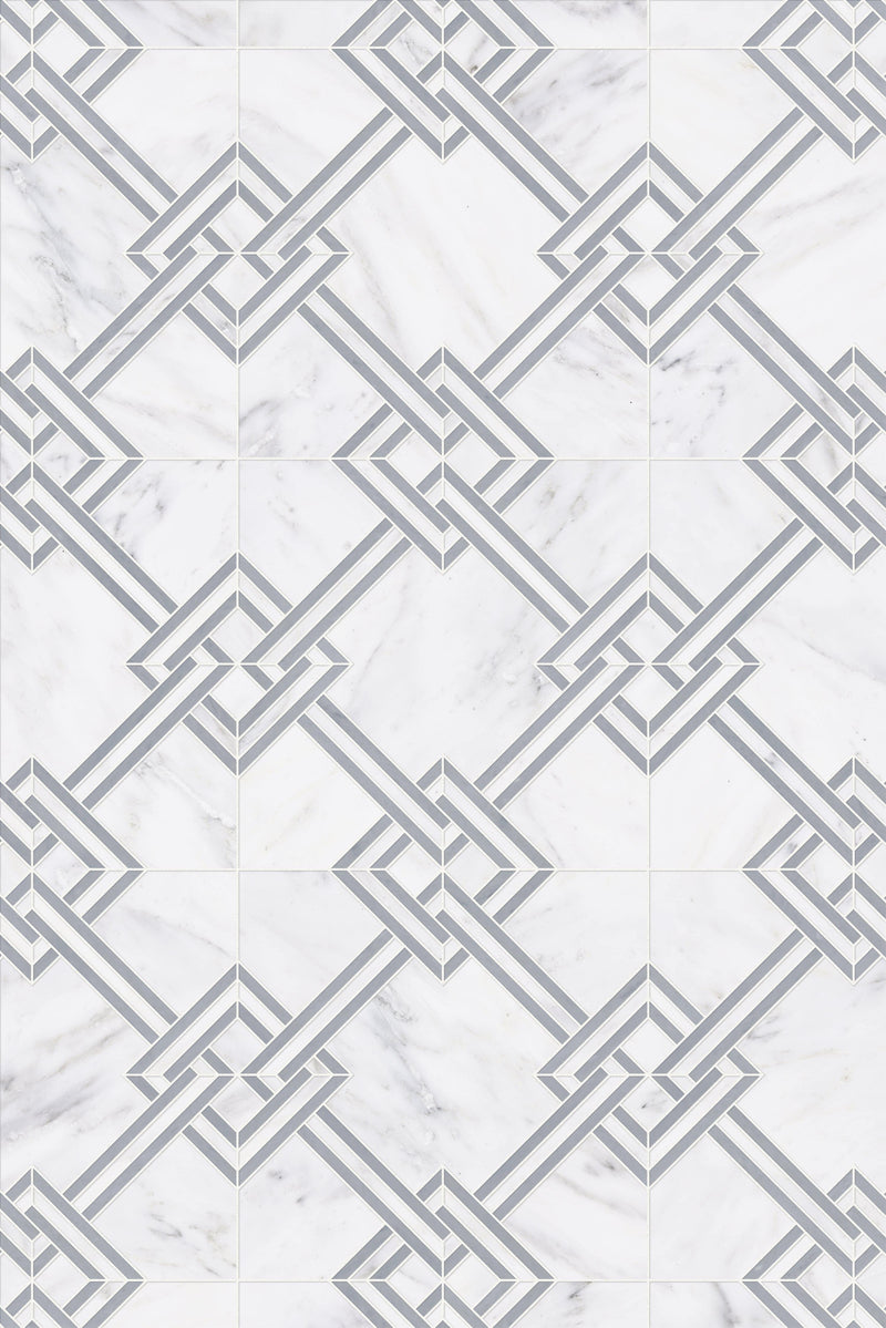 Asian Statuary Square With Gray Strap Polished For Kitchen Backsplash and Bathroom Wall or Bathroom Floor - tilestate