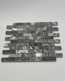 Bardiglio Grey Marble 1x3 Stacked Brick Mosaic Tile - tilestate