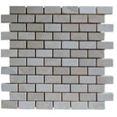 Botticino Beige Marble 1x2 Tumbled Mosaic Tile - tilestate