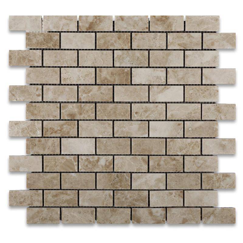 Cappuccino Marble 1x2 Polished Mosaic Tile - tilestate