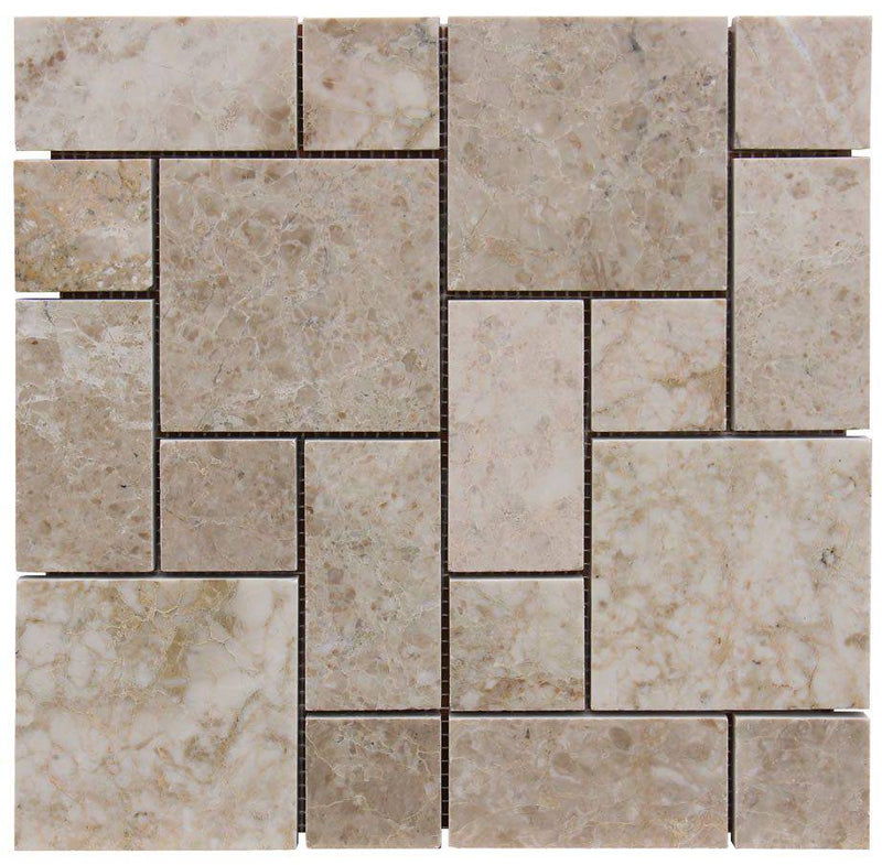 Cappuccino Marble Mini Pattern Polished Mosaic Tile - tilestate