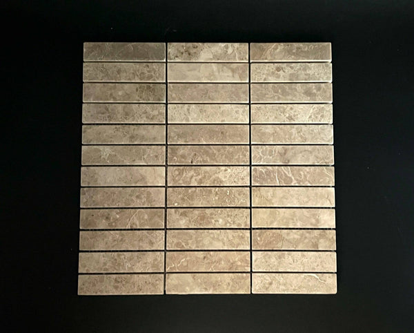 Cappucino Marble 1x4 Honed Brick Mosaic Tile - tilestate