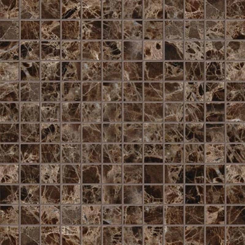 Emperador Dark Spanish Marble 1x1 Polished Mosaic Tile - tilestate