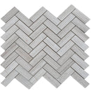 Haisa Light  Marble 1x3 Herringbone Honed Mosaic Tile - tilestate