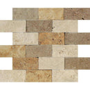 Mixed Travertine 2x4 Split Face Mosaic Tile - tilestate
