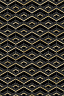 Nero Marquina Wave With Brass Black Mosaic Tile - tilestate