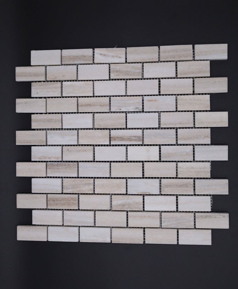 Palisandro Marble 1x2 Stacked Brick Mosaic Tile - tilestate