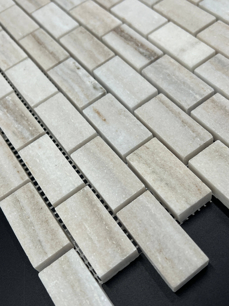 Palisandro Marble 1x2 Stacked Brick Mosaic Tile - tilestate