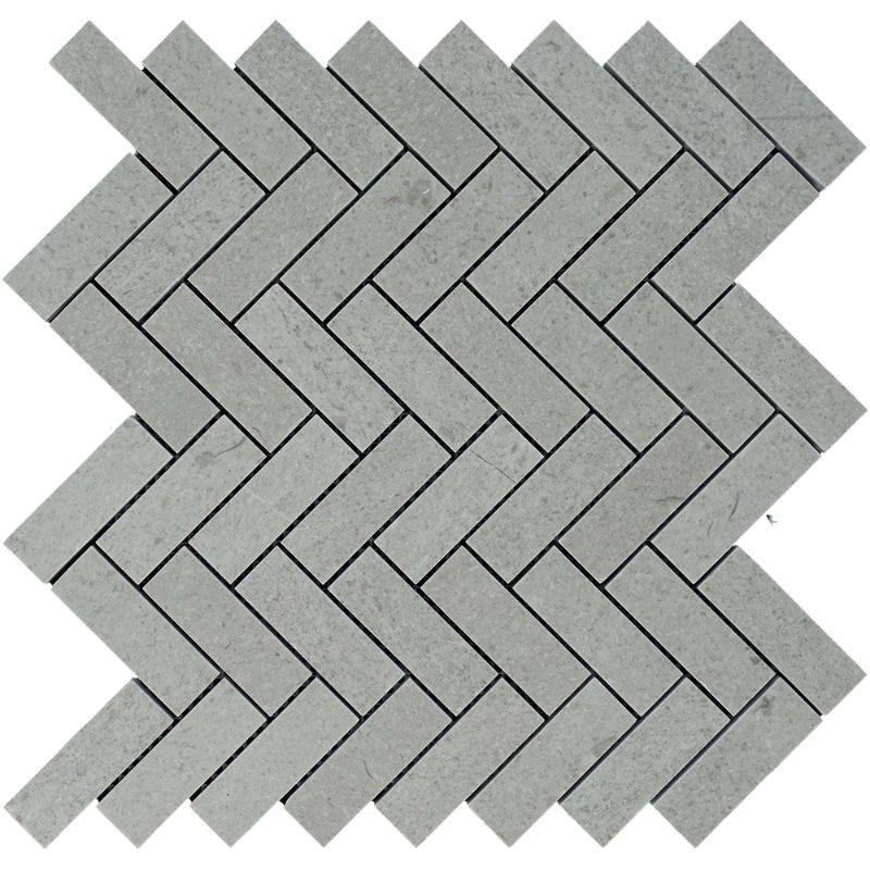 Spanish Grey Marble 1x3 Herringbone Polished Mosaic Tile - tilestate