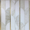 Thassos Cloud Nine Marble Brass Polished Mosaic Tile - tilestate