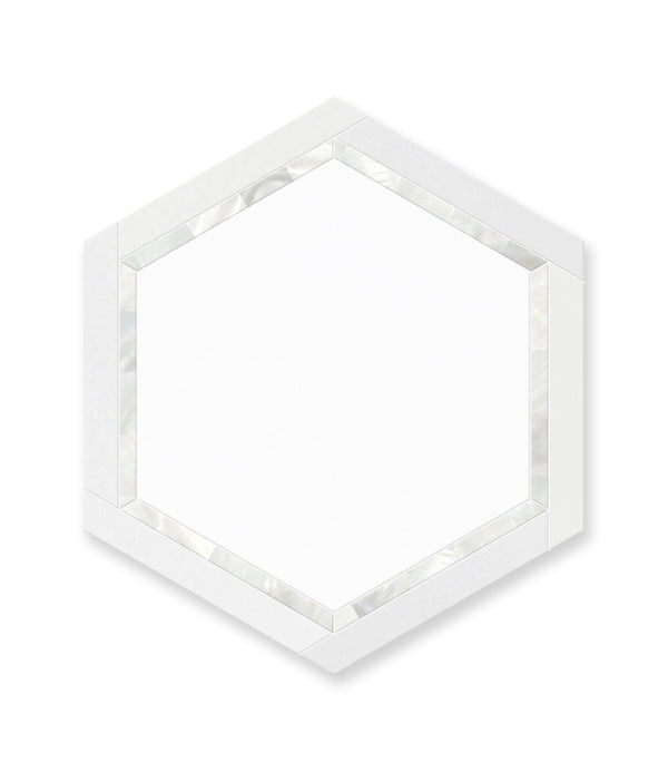 Thassos Polished Mother of Pearl Royal White Hexagon Polished - tilestate