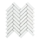 Thassos White Marble 1x4 Herringbone Honed Mosaic Tile - tilestate