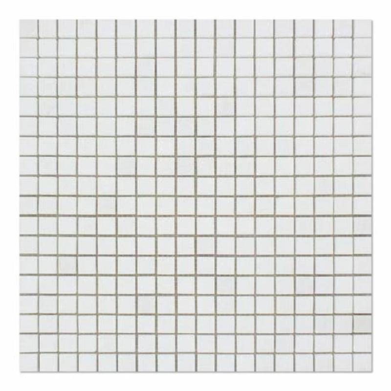 Thassos White Marble 5/8x5/8 Polished Mosaic Tile - tilestate