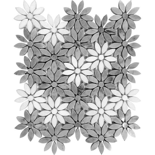 Seattle Ravenna Eastern White / Carrara Gray Mosaic Tile - tilestate