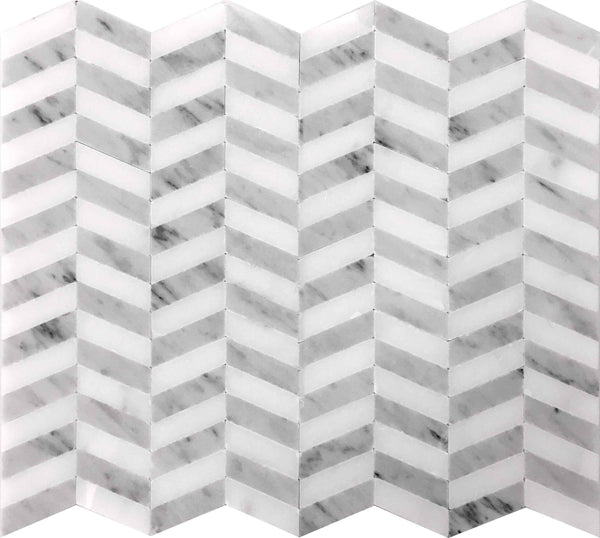 Dc Metro Penn Quarter Eastern White / Carrara Gray Mosaic Tile - tilestate