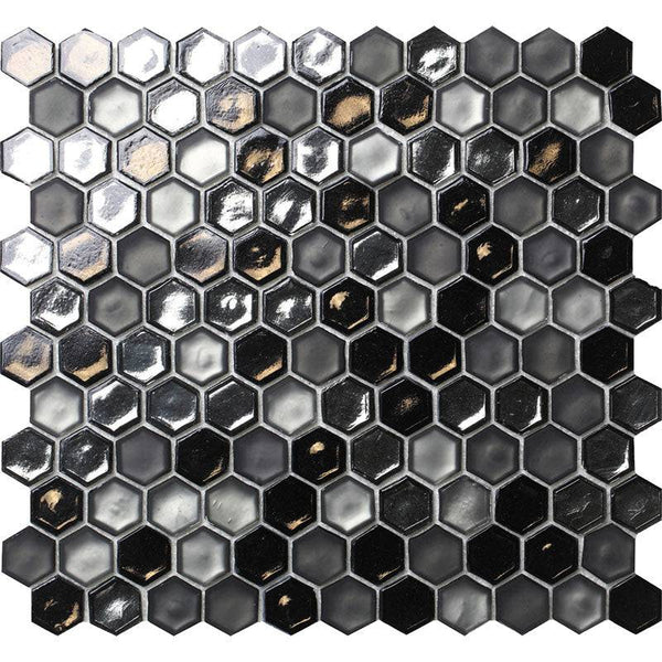 GLAMOUR CORDOBA GREY Glass Mosaic Tile - tilestate