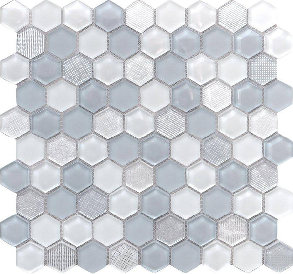 ICELAND REYKJAVIK HEx Glass Mosaic Tile - tilestate