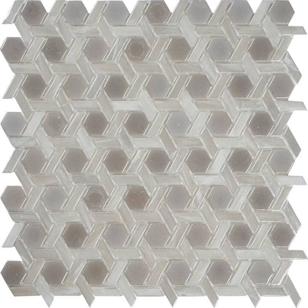 GLAMOUR WEAVE PEARL Glass Mosaic Tile - tilestate