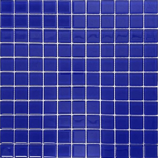 COLOR PALETTE COBALT BLUE GLOSS 11.8x11.8 glass Mosaic Tile - tilestate