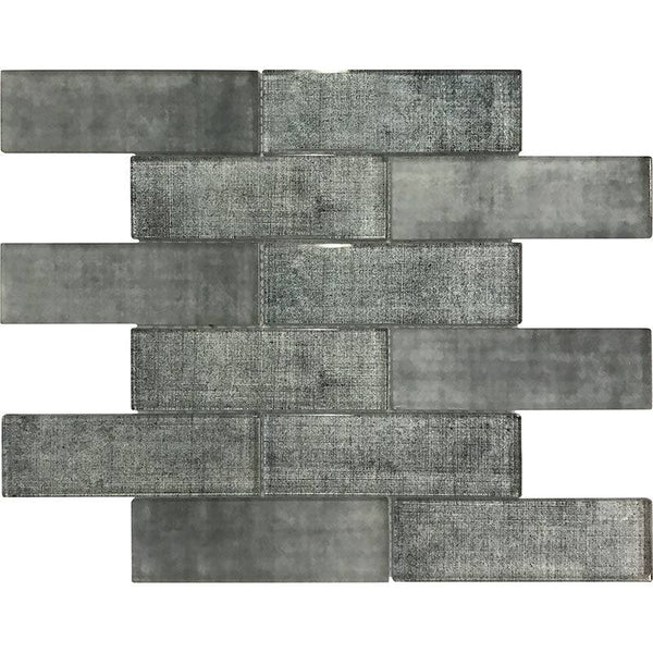 SIERRA GRAPHITE LINEN Glass Mosaic Tile - tilestate