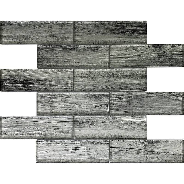 SIERRA SILVER PINE Glass Mosaic Tile - tilestate