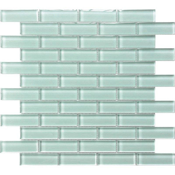 COLOR PALETTE ICE 1x3 BRICK GLOSS glass Mosaic Tile - tilestate