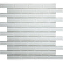 COLOR PALETTE MIRAGE WHITE 1x3 BRICK GLOSS glass Mosaic Tile - tilestate