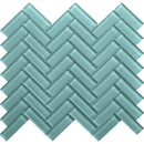 COLOR PALETTE AQUA 1x3 HERRINGBONE GLOSS glass Mosaic Tile - tilestate
