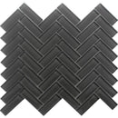 COLOR PALETTE PEWTER 1x3 HERRINGBONE GLOSS glass Mosaic Tile - tilestate