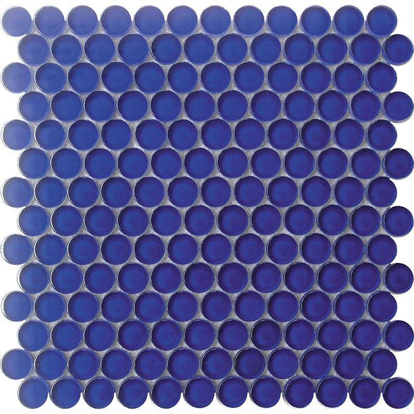 COLOR PALETTE COBALT BLUE PENNY GLOSS glass Mosaic Tile - tilestate