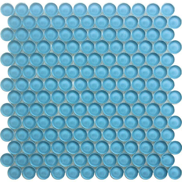 COLOR PALETTE TURQUOISE PENNY GLOSS glass Mosaic Tile - tilestate
