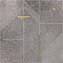 ROCKEFELLER Grey Nouveau Imperial Grey, Brass Mosaic Tile - tilestate