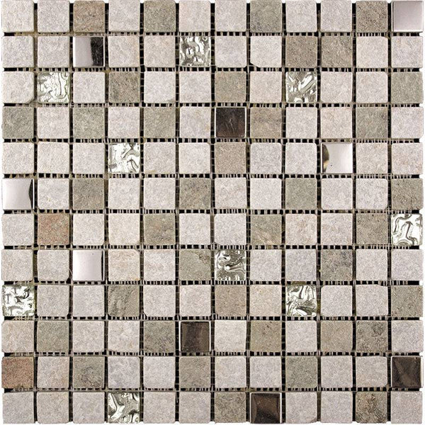 METALLICO SILVER CANYON metal Mosaic Tile - tilestate