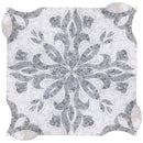 Artistic Pietra Floreale 01 Paper White/ Mugwort Blue Marble Mosaic Tile Water-jet Wall or Floor Tile - tilestate