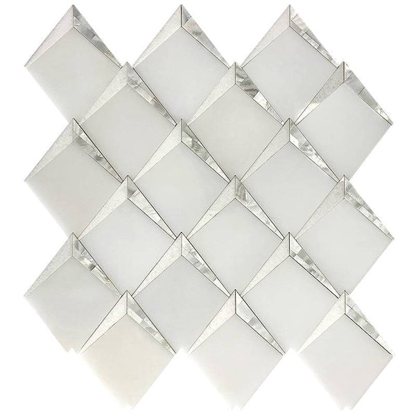 Waterjet Angolo 2 Paper White/ Shell Mosaic Tile - tilestate
