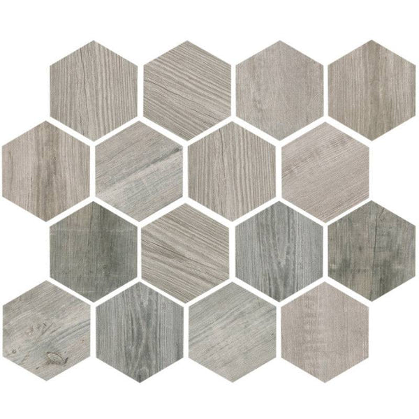 OREGON  RUSTIC BIANCO HEx Porcelain Mosaic Tile - tilestate