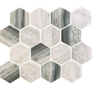 NANTUCKET MADAKET HEx Recycled glass Mosaic Tile - tilestate
