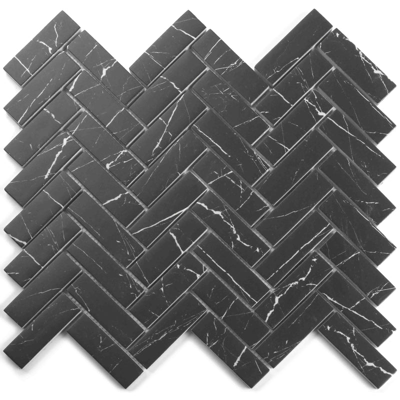 NANTUCKET MIACOMET HERRINGBONE Recycled Glass Mosaic Tile - tilestate