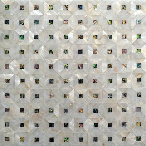 JEWELS OF THE SEA ABALONE SQUARES shell Mosaic Tile - tilestate
