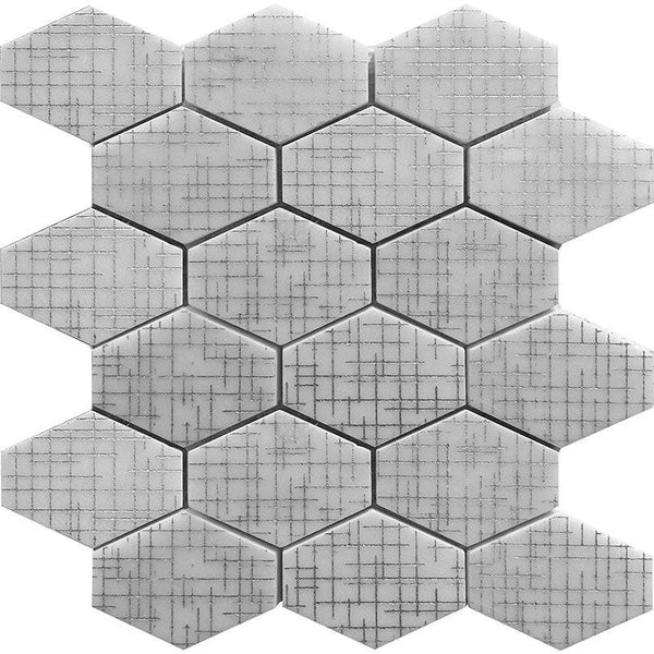 Artistic Hex 3 Stone Mosaic Tile - tilestate