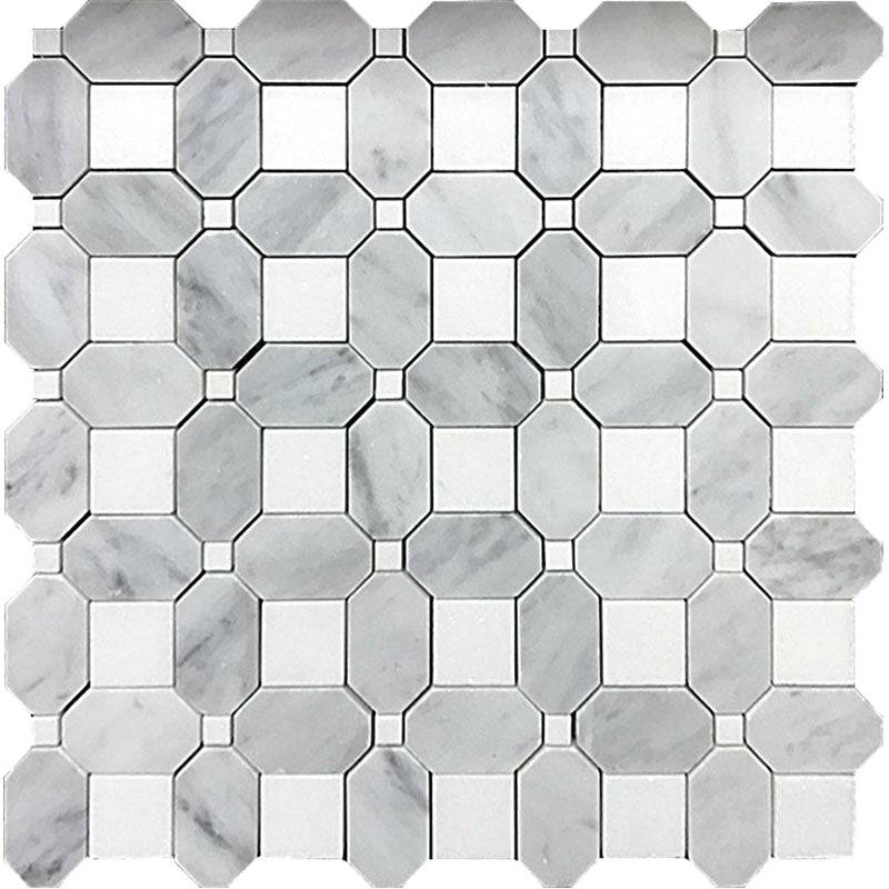 Dc Metro Cleveland Park Thassos/ Bianco Carrara Mosaic Tile - tilestate