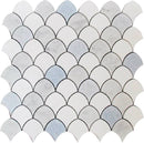 MYKONOS HOULAKIA Thassos/Carrara/Blue Celeste Mosaic Tile - tilestate