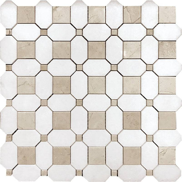 Valencia Costera Thassos/crema Marfil Mosaic Tile - tilestate