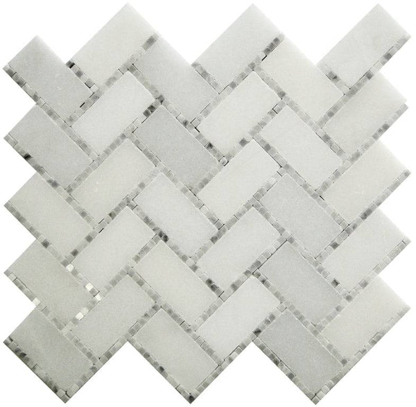 Dc Metro Georgetown Thassos White/ Bianco Carrara Mosaic Tile - tilestate