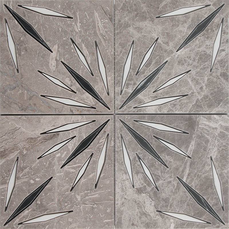 ARTISTIC AURA GREY TROJAN GREY/ ANIA BLACK/ DOLOMITE MOSAIC TILE For Kitchen Backsplash and Flooring - tilestate
